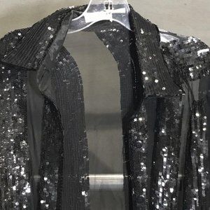 Rina Z Vintage Silk and Sequin Evening Jacket / Blouse / Top
